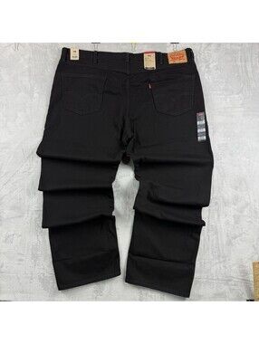 Levi’s 505 Mens 48x34 Big Tall Regular Fit Black Jeans Straight Leg Classic NWT